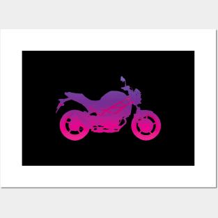 Suzuki motorcycle synthwave gradient Posters and Art